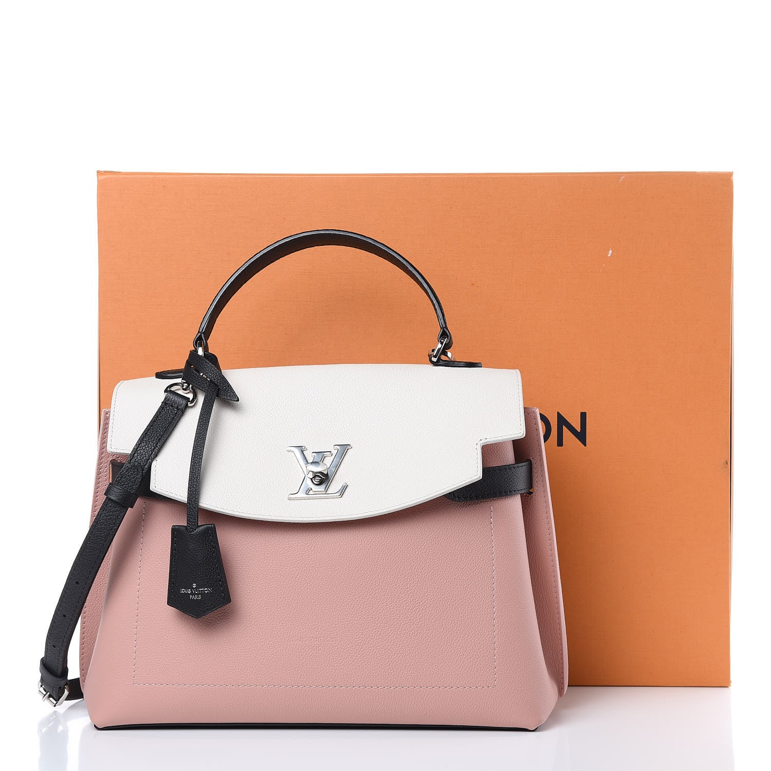 Louis Vuitton Soft Calfskin Lockme Ever Rose Ballet White Maito Black 10 of 10