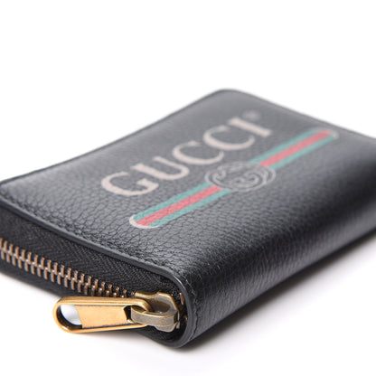 Gucci Calfskin Logo Zip Around Card Case Black 6 of 8