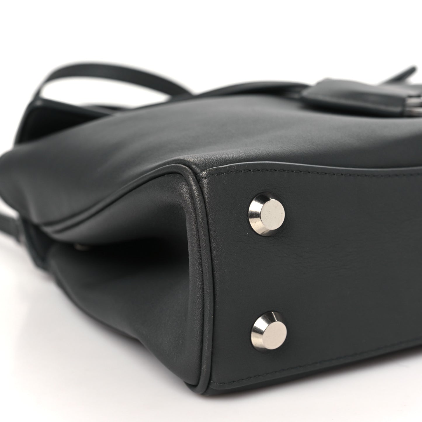 Natural Smooth Calfskin Mini Rodeo Top Handle Handbag Grey