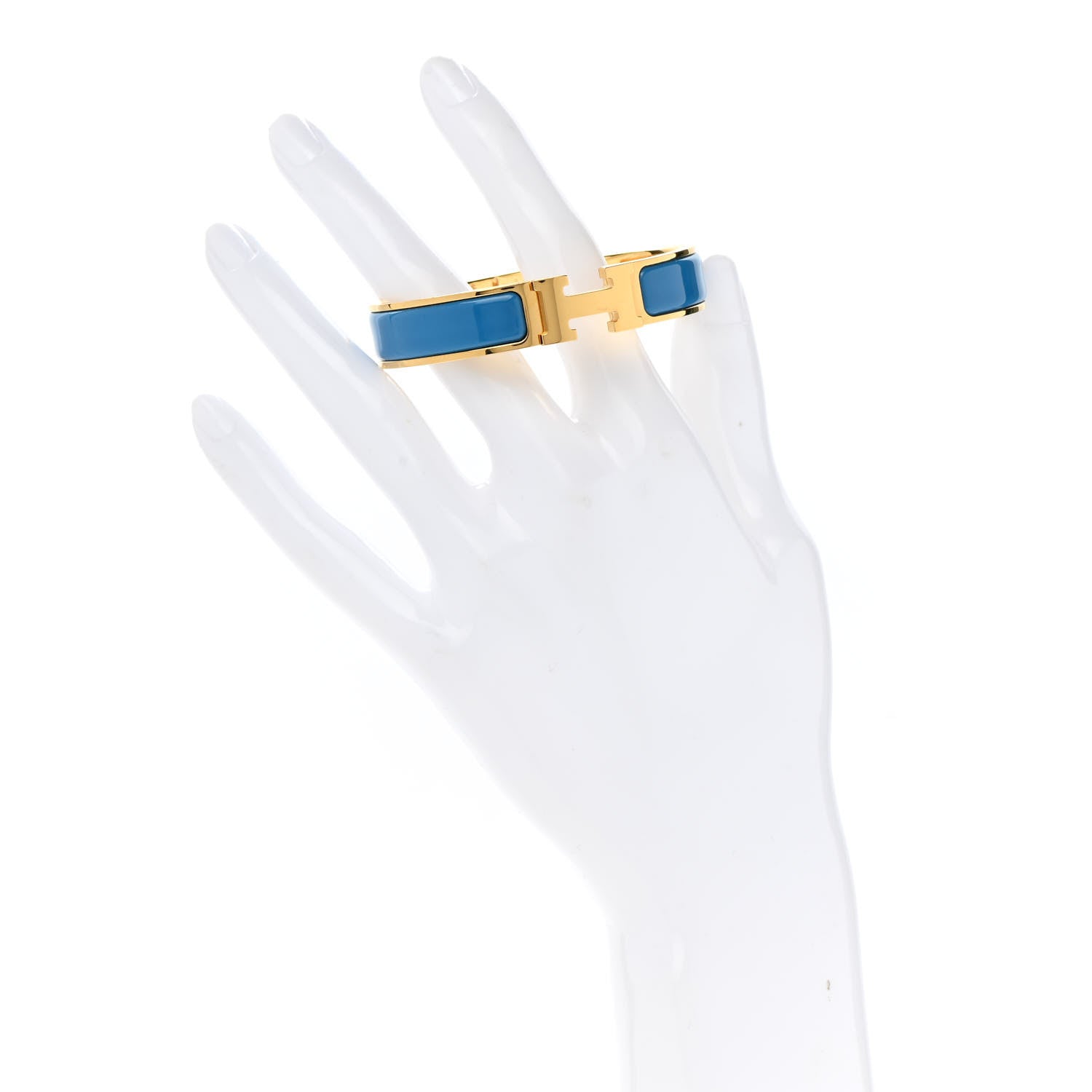 Hermes Enamel Narrow Clic Clac H Bracelet PM Bleu Jodhpur 2 of 5
