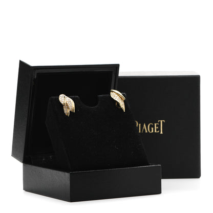 Piaget 18K Yellow Gold Diamond Leaf Clip-On Earrings 6 of 6