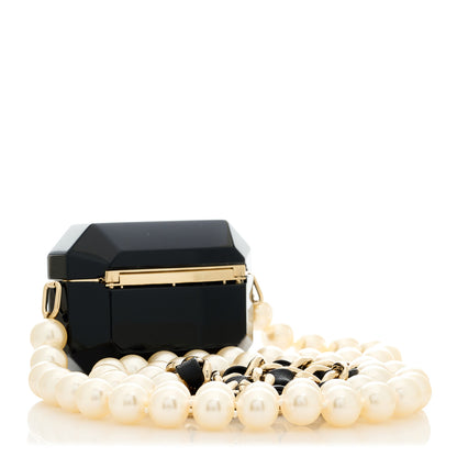 Chanel Resin Crystal Pearl Airpods Pro Holder Necklace Black Pearly White 3 of 6