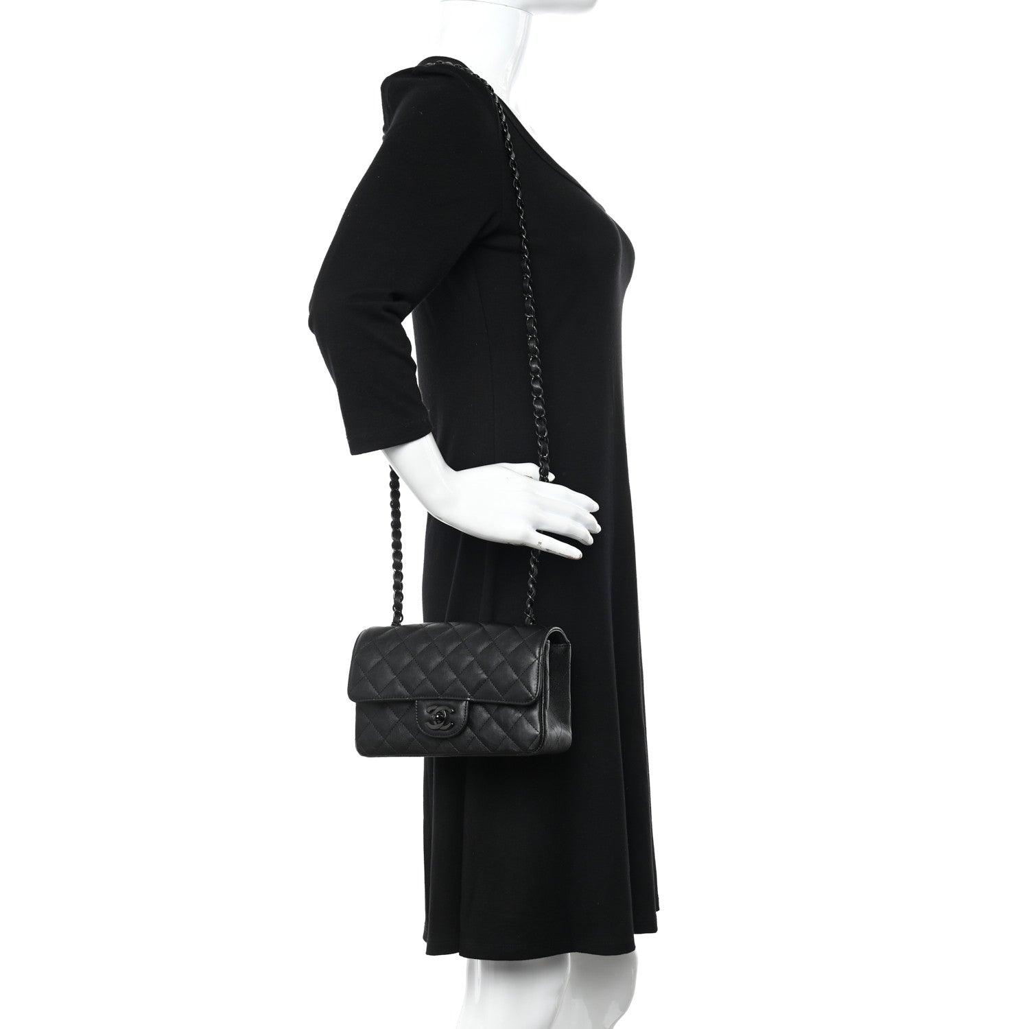 Chanel Crumpled Calfskin Quilted Mini Rectangular Flap So Black 2 of 12