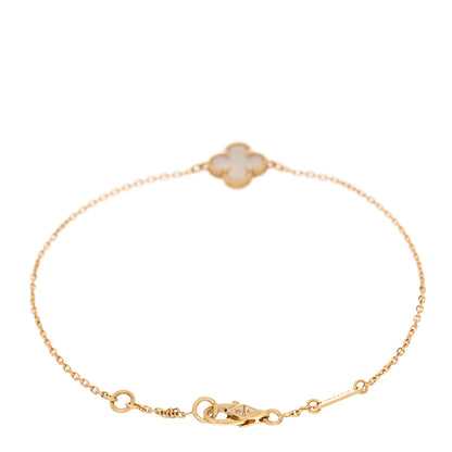 Van Cleef & Arpels 18K Yellow Gold Mother of Pearl Sweet Alhambra Bracelet 2 of 4
