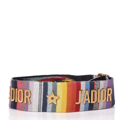 Christian Dior Canvas Embroidered Studded Rainbow J’Adior Shoulder Strap 2 of 3