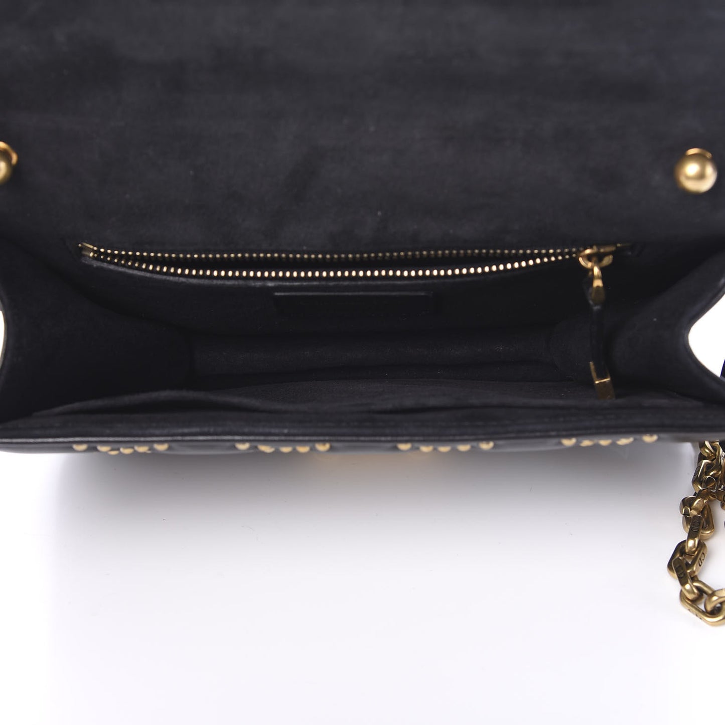 Lambskin Cannage Studded Small Dioraddict Flap Bag Black