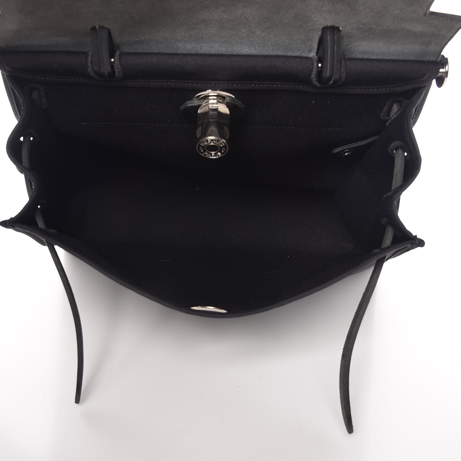Hermes Military Toile Vache Hunter Herbag Zip PM 31 Black 6 of 11