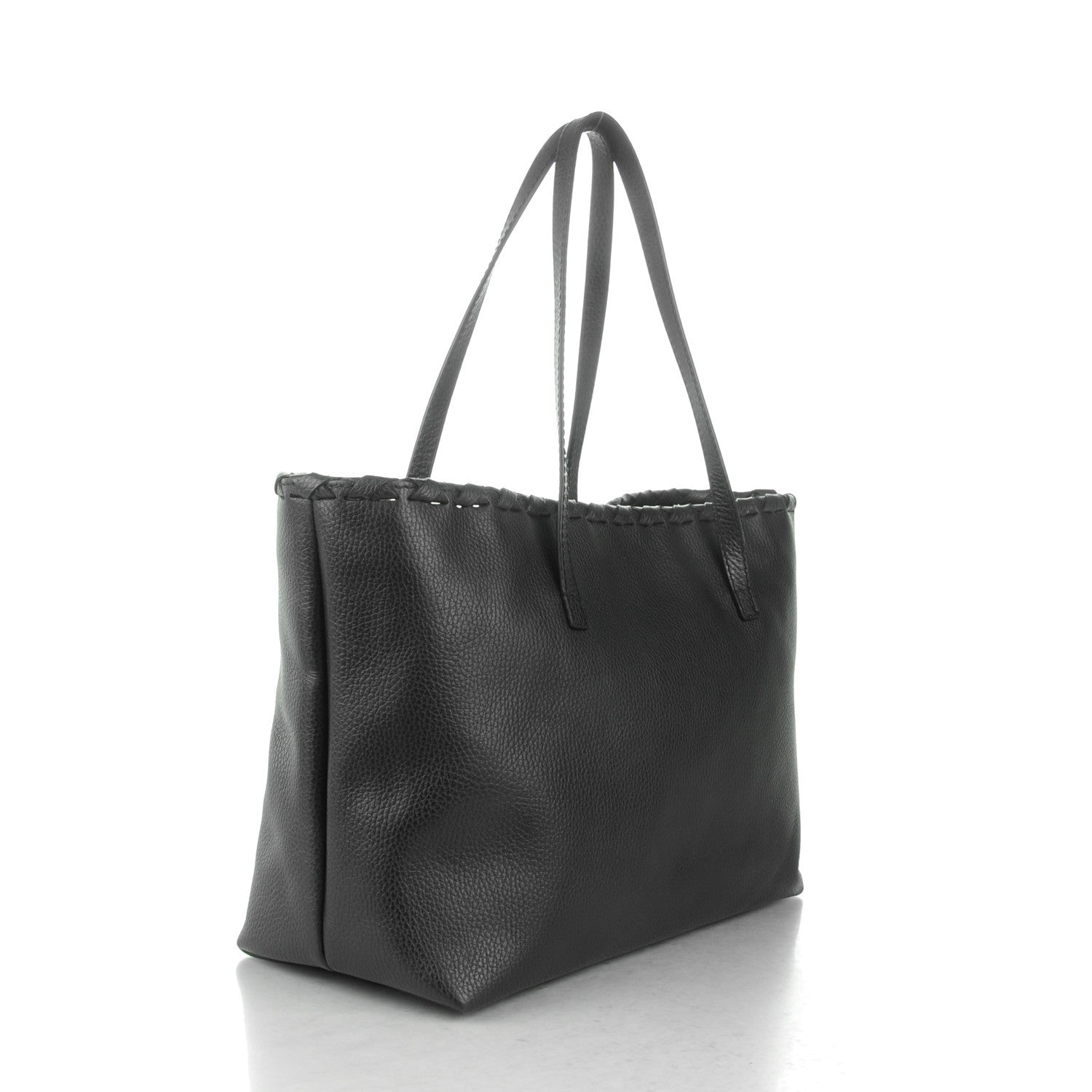 Gucci Pebbled Calfskin Bamboo Tassel Tote Black 3 of 13