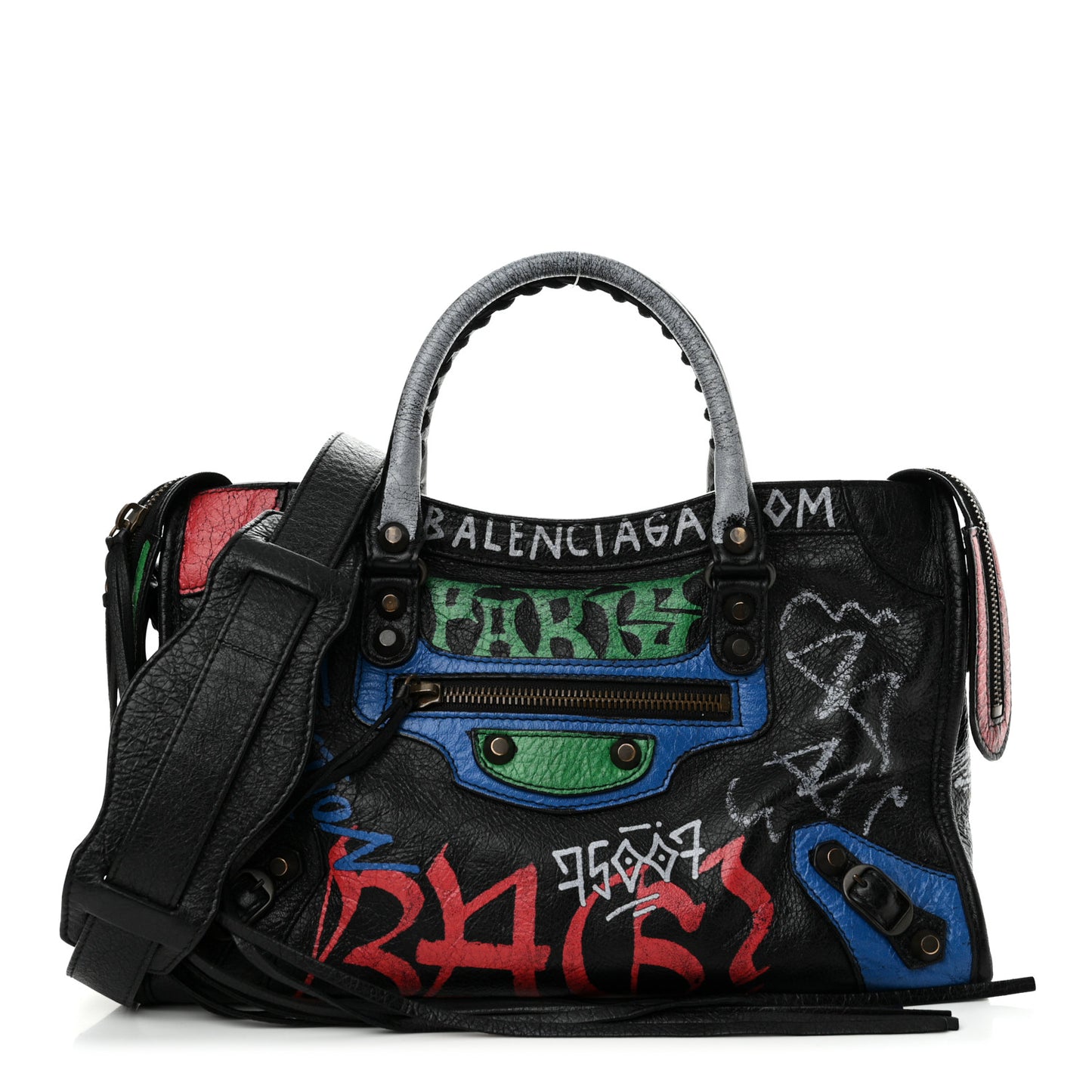 Agneau Graffiti All Over Classic Hardware S City Black Vert Rouge