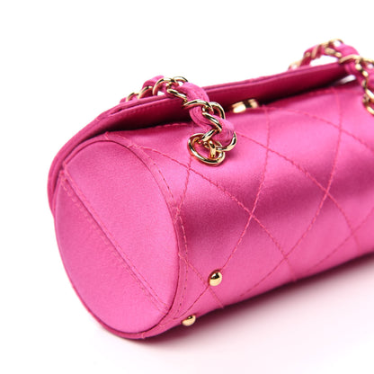 Chanel Satin Quilted Evening Bag Fuchsia 8 of 12