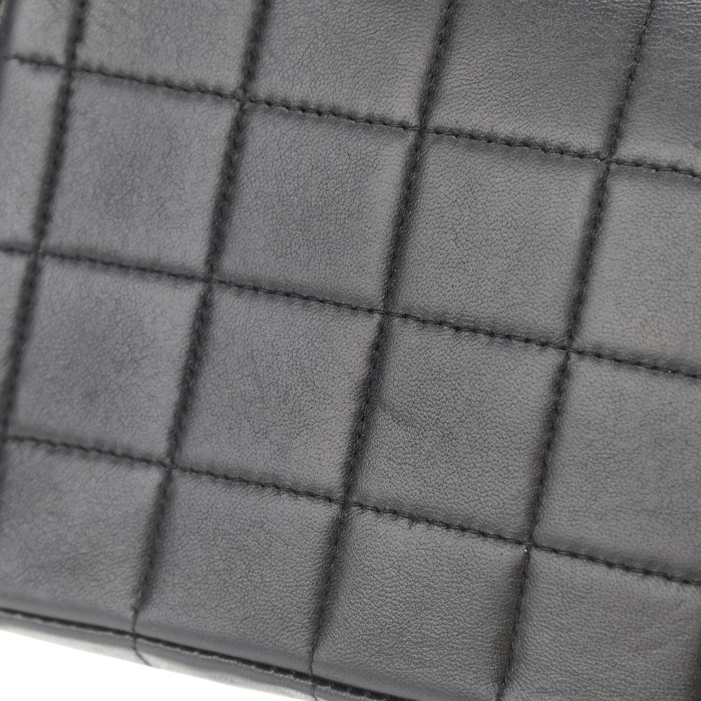 Lambskin East West Chocolate Bar Flap Black