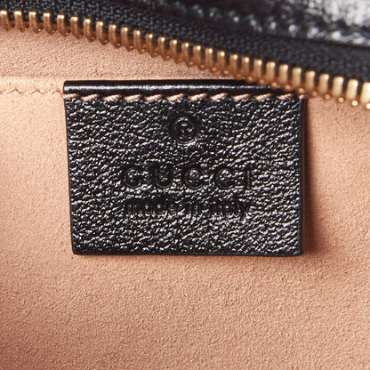 Gucci Monogram Matelasse Diagonal Small GG Marmont Chain Shoulder Bag Beige Black 8 of 9