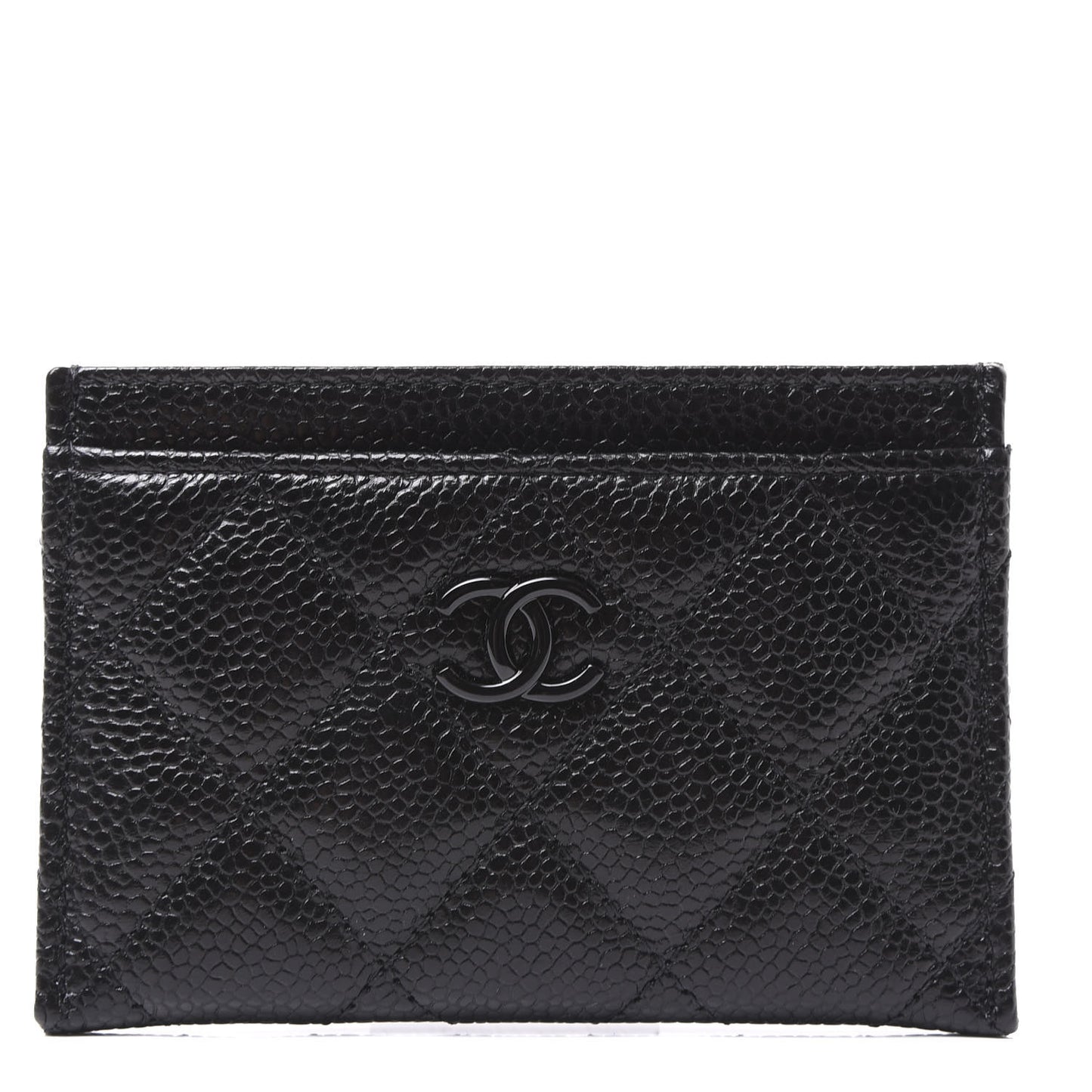 Caviar Quilted Incognito Card Holder Black