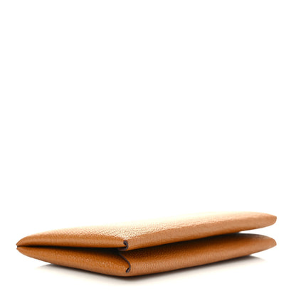Hermes Chevre Mysore Verso Calvi Card Case Caramel Rose Sakura 4 of 7