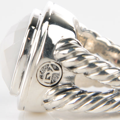 David Yurman Sterling Silver White Agate 14mm Albion Ring 52 6 4 of 7