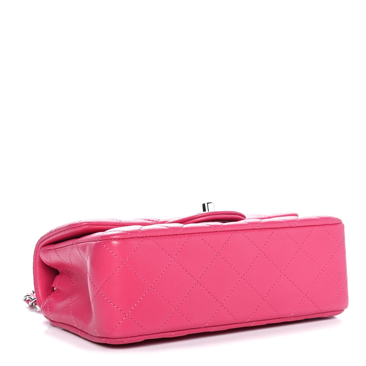 Chanel Lambskin Quilted Mini Rectangular Flap Dark Pink 3 of 5
