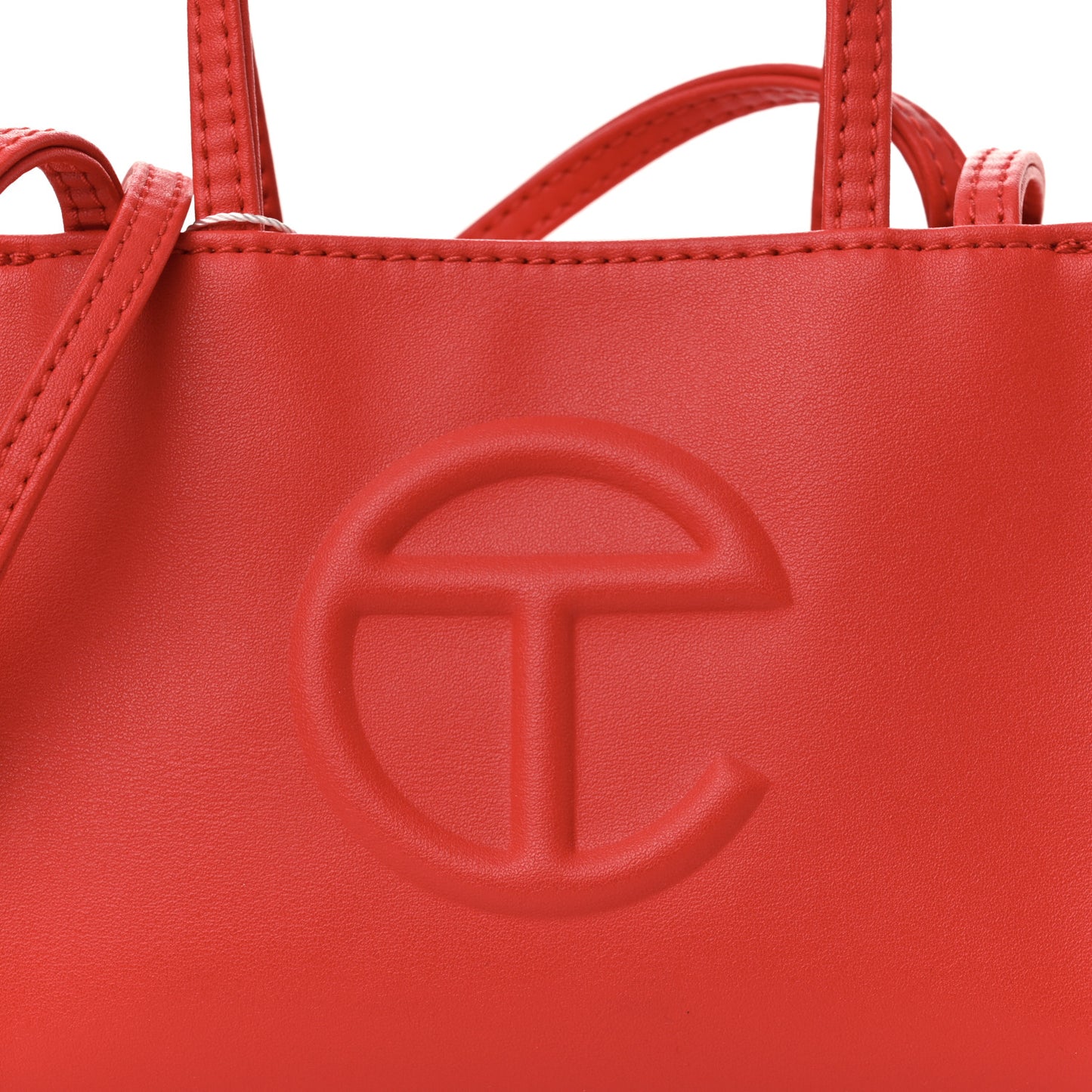 Vegan Leather Small Shopping Bag Red