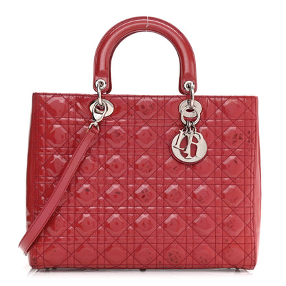 Christian Dior Patent Cannage Large Lady Dior Fuchsia 1 of 16