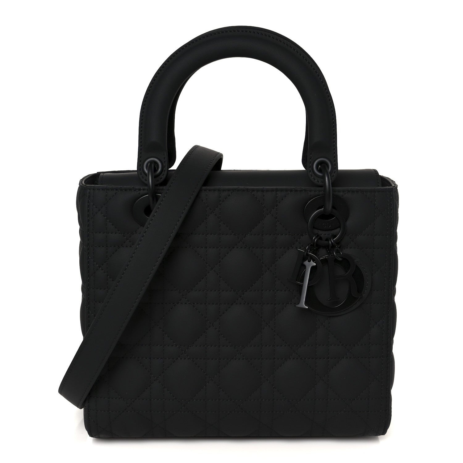 Christian Dior Ultra Matte Calfskin Cannage Medium Lady Dior Black 1 of 10