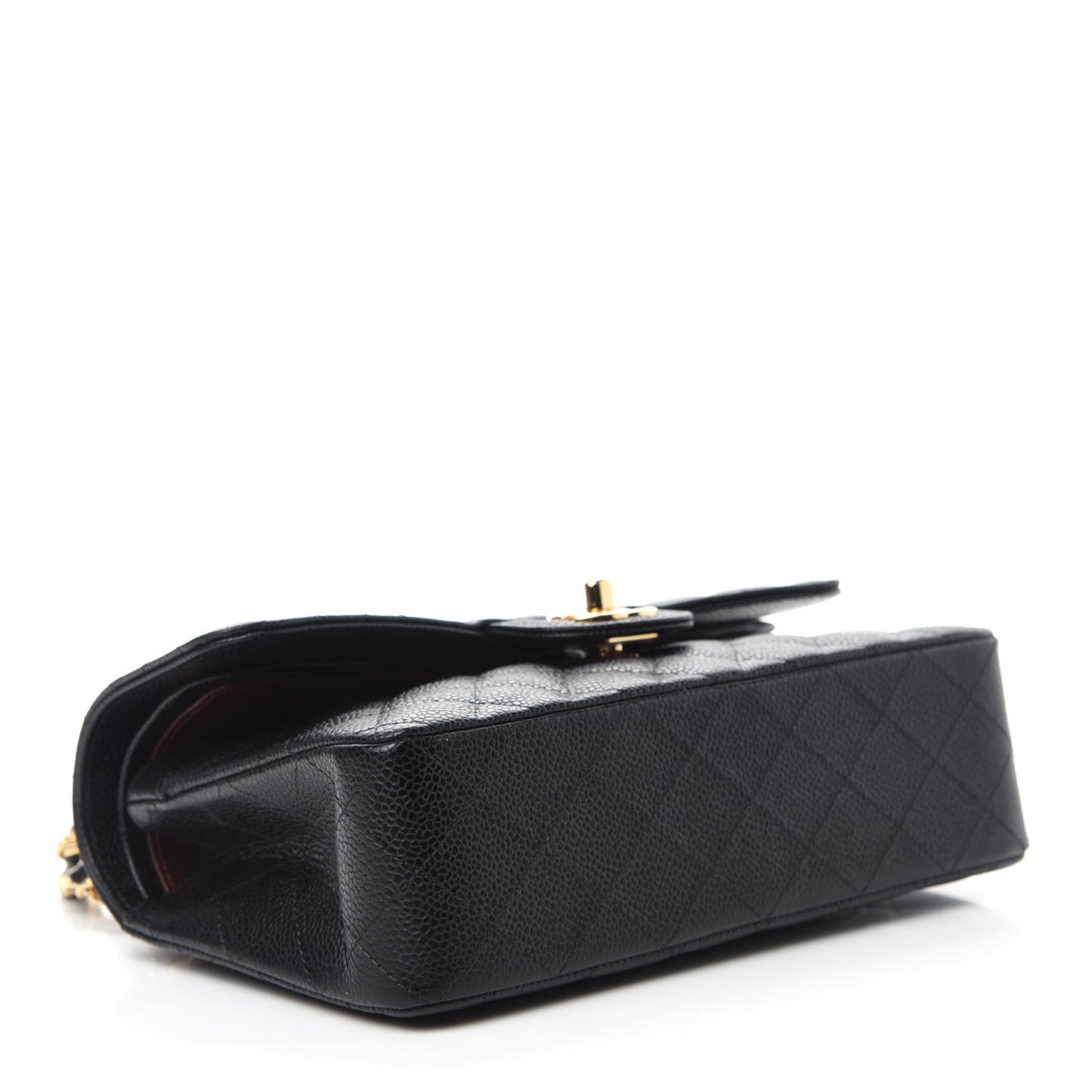 Caviar Quilted Small Double Flap Black