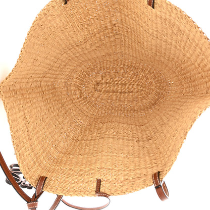 Loewe Calfskin Raffia Paulas Ibiza Small Basket Tote Bag Natural Tan 5 of 11