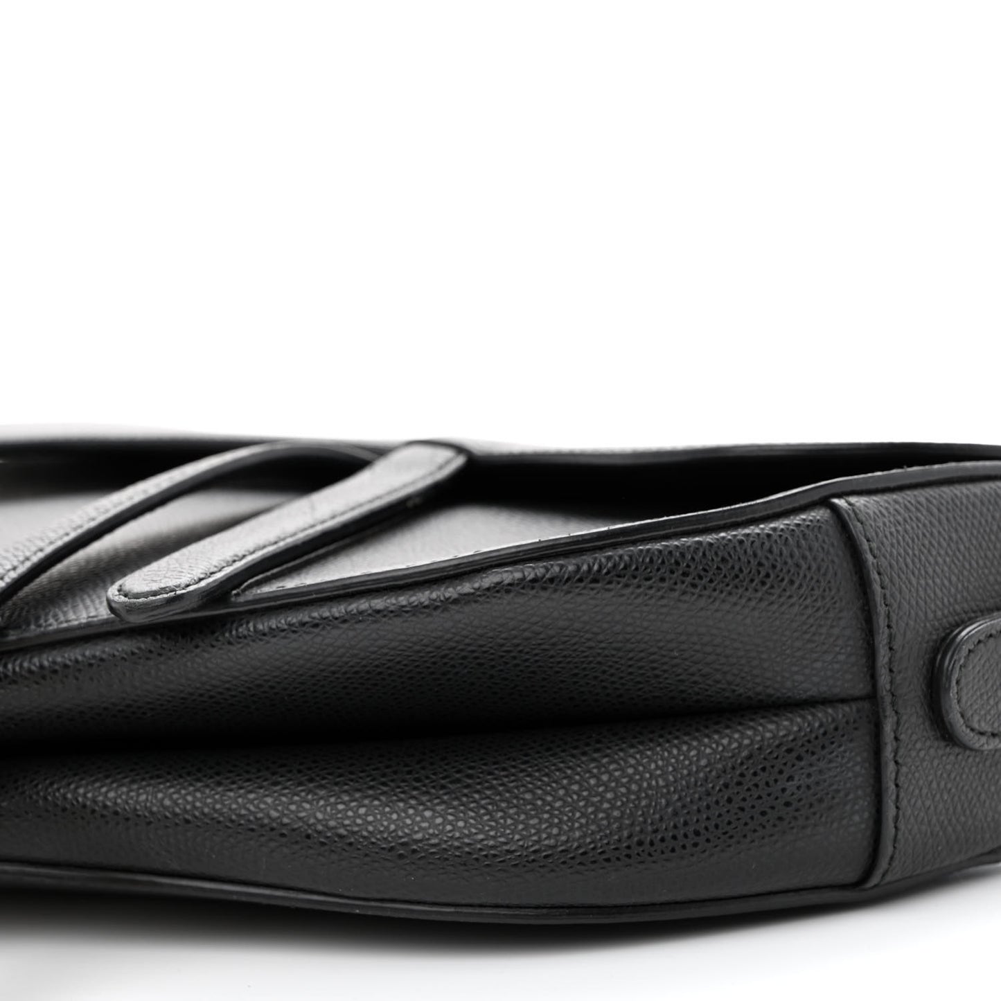 Grained Calfskin Saddle Bag Black