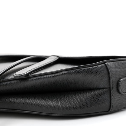 Christian Dior Grained Calfskin Saddle Bag Black 10 of 10