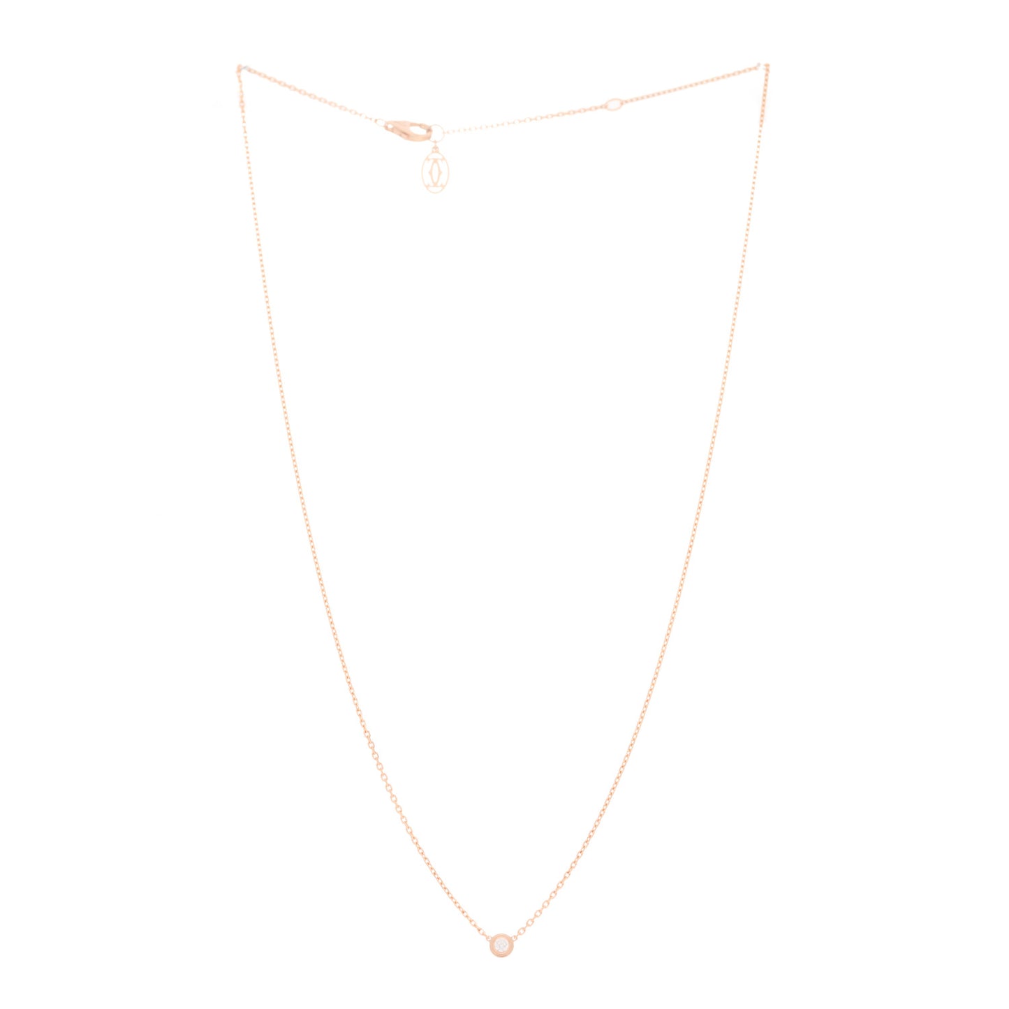 18K Pink Gold Diamond XS D'Amour Pendant Necklace