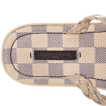 Louis Vuitton Damier Azur Flower Thong Sandals 39 White 9 of 11