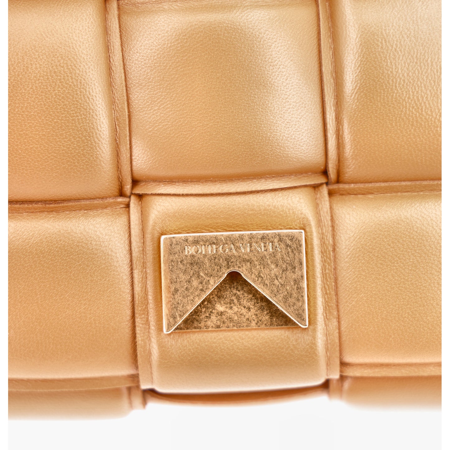 Lambskin Maxi Intreccio Padded Chain Cassette Crossbody Bag Caramel