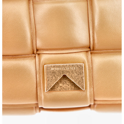 Bottega Veneta Lambskin Maxi Intreccio Padded Chain Cassette Crossbody Bag Caramel 6 of 11