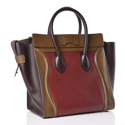 Celine Smooth Calfskin Mini Tri-Color Luggage Rust 3 of 12