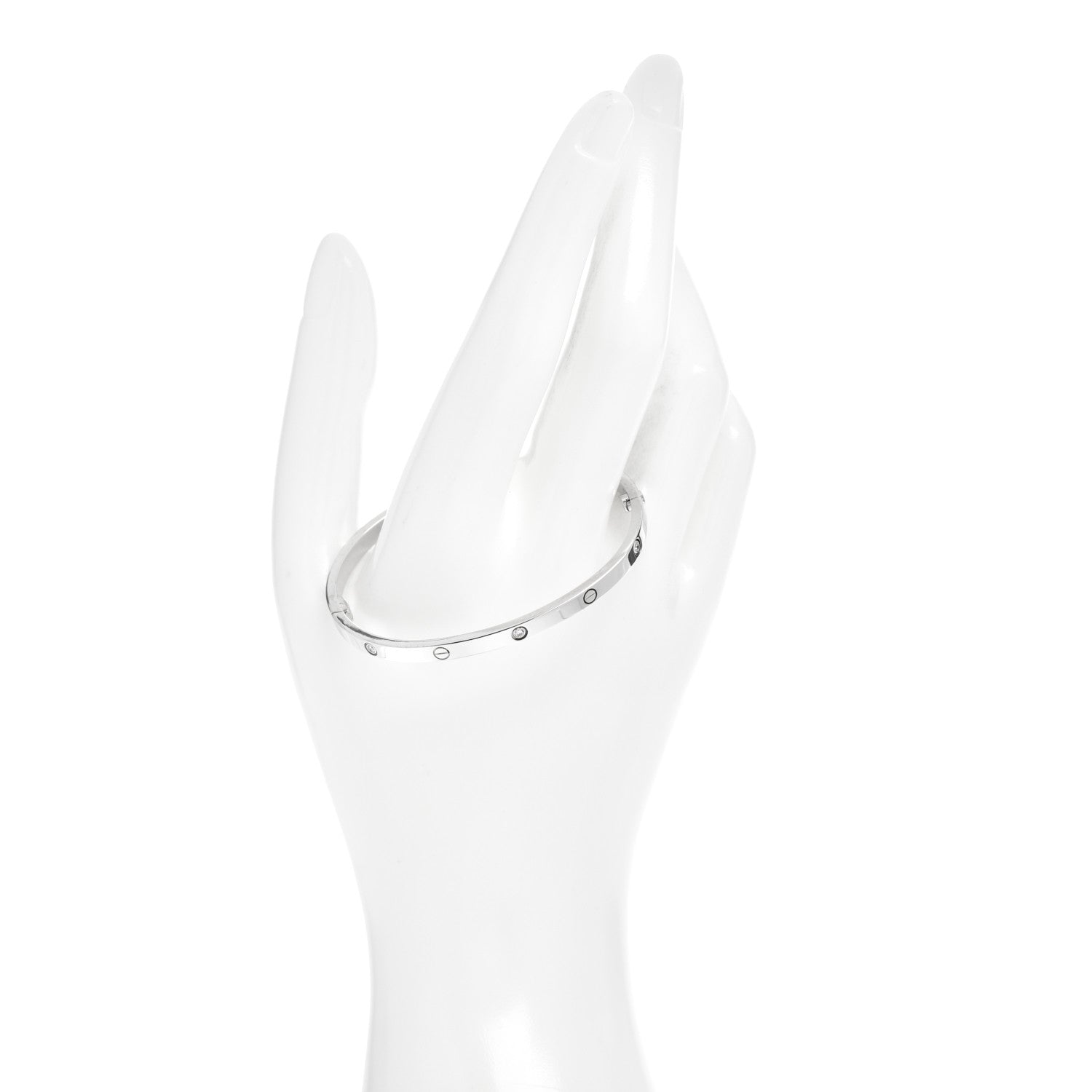 Cartier 18K White Gold 6 Diamond Small LOVE Bracelet 16 2 of 4