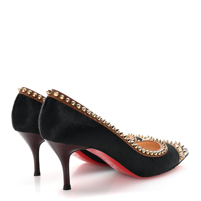 Christian Louboutin Pony Hair Malabar Hill Spikes 70 Pumps 38.5 Black 5 of 8