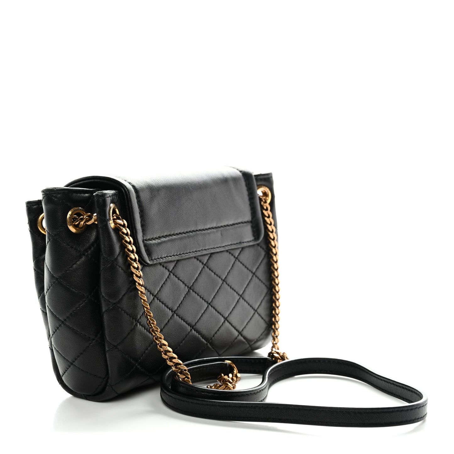 Lambskin Quilted Monogram Mini Nolita Black