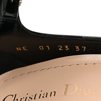Christian Dior Patent Calfskin Aime Ankle Sandals 37 Black 7 of 9