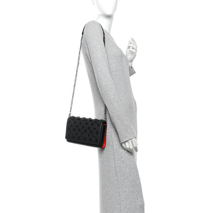 Christian Louboutin Calfskin Spikes Loubinthesky Paloma Clutch Black 2 of 11