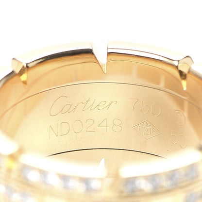 Cartier 18K Yellow Gold Diamond Tank Francaise Ring 50 5.25 5 of 6