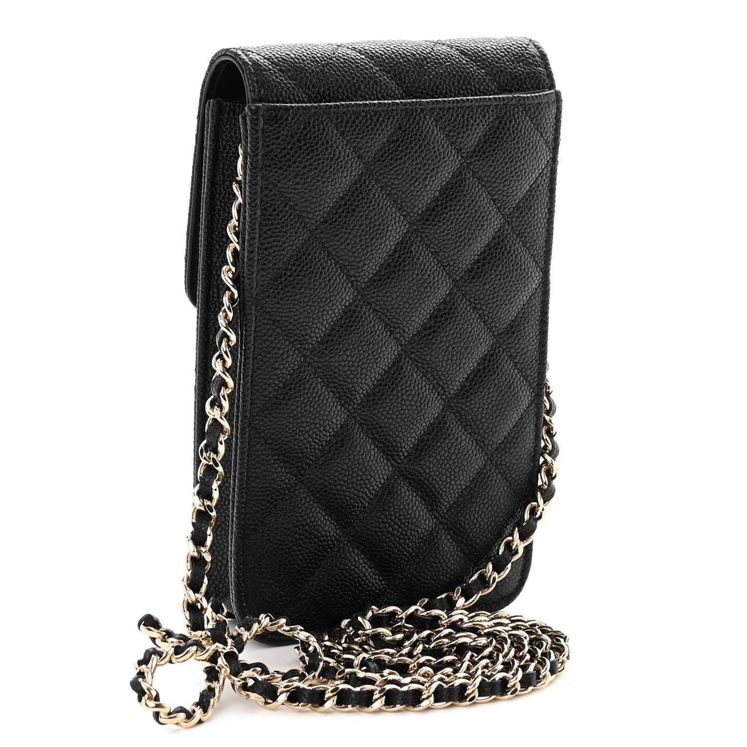 Chanel Caviar Quilted Bow Phone Holder Black 3 of 10