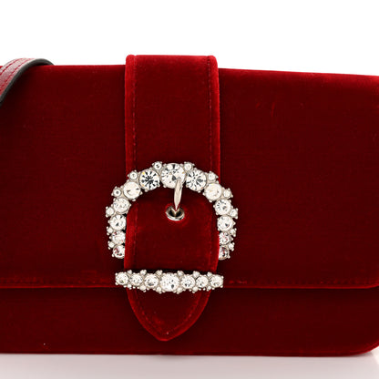 Jimmy Choo Velvet Crystal Cheri Wallet on Chain Royal Red 8 of 10