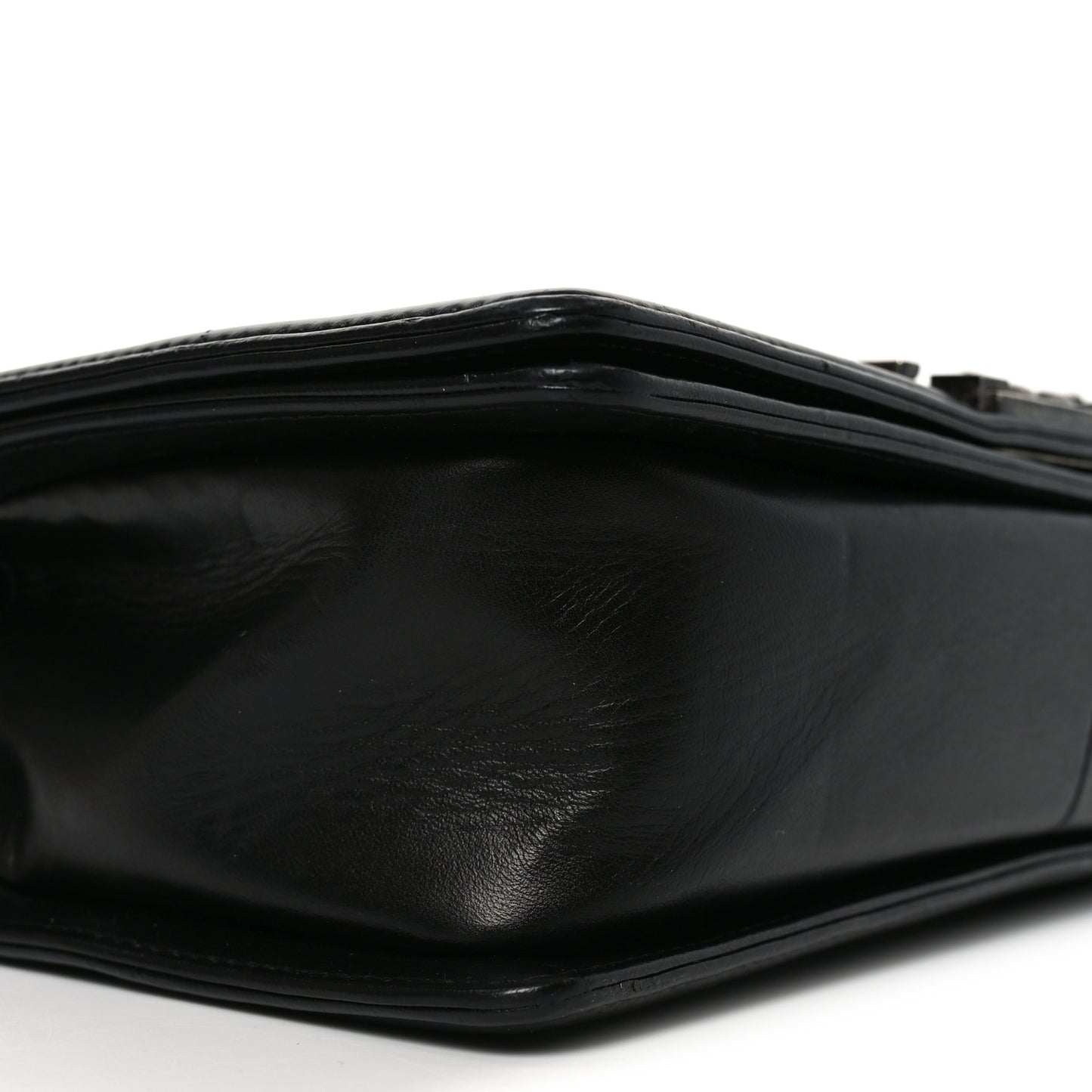 Calfskin Pleated Medium Boy Flap Black