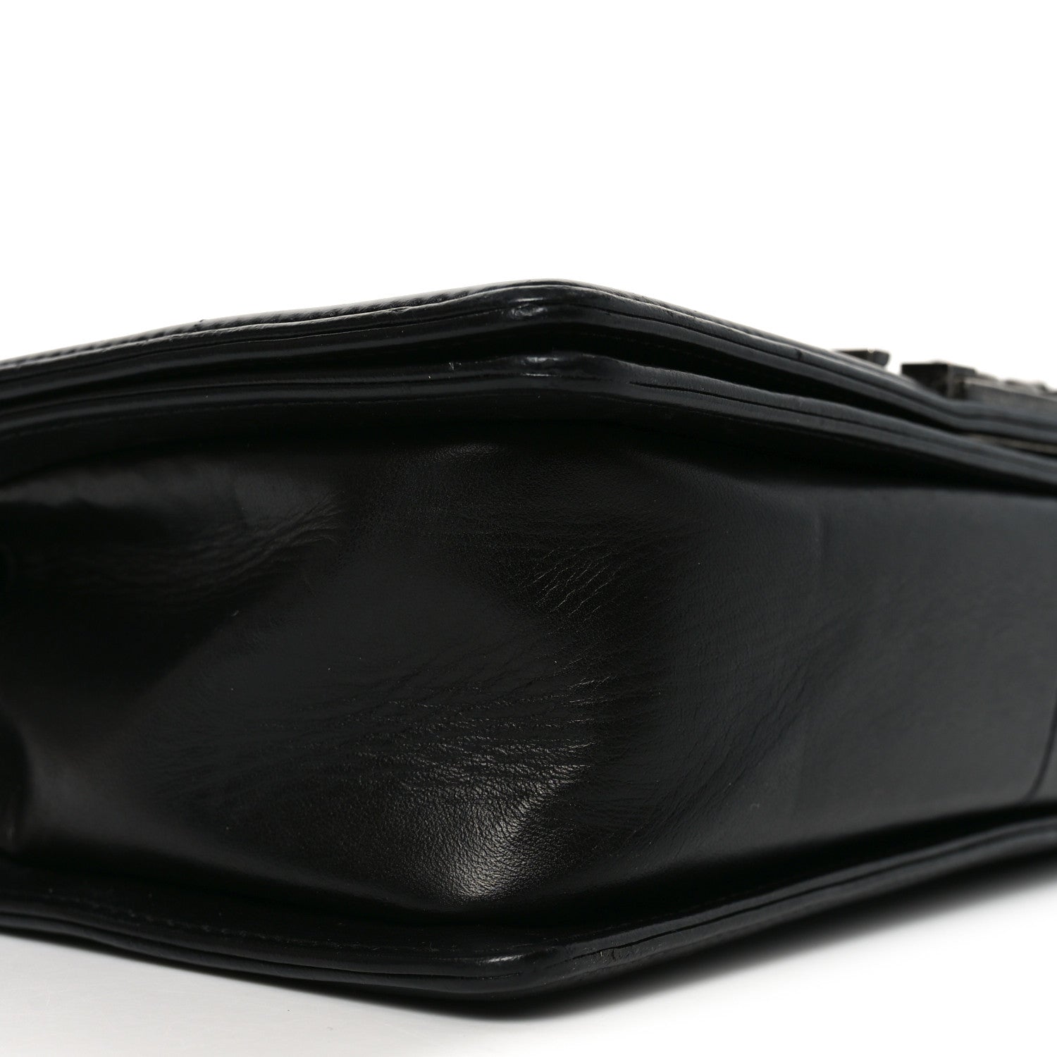 Chanel Calfskin Pleated Medium Boy Flap Black 9 of 10