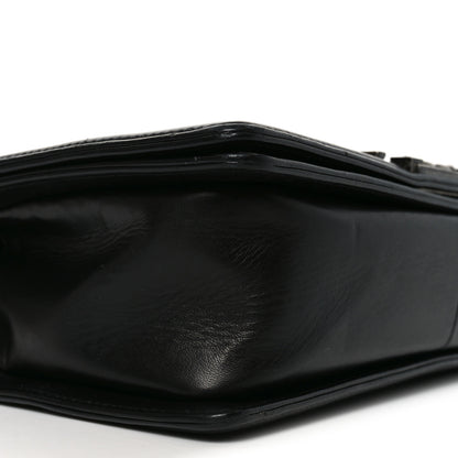 Chanel Calfskin Pleated Medium Boy Flap Black 9 of 10
