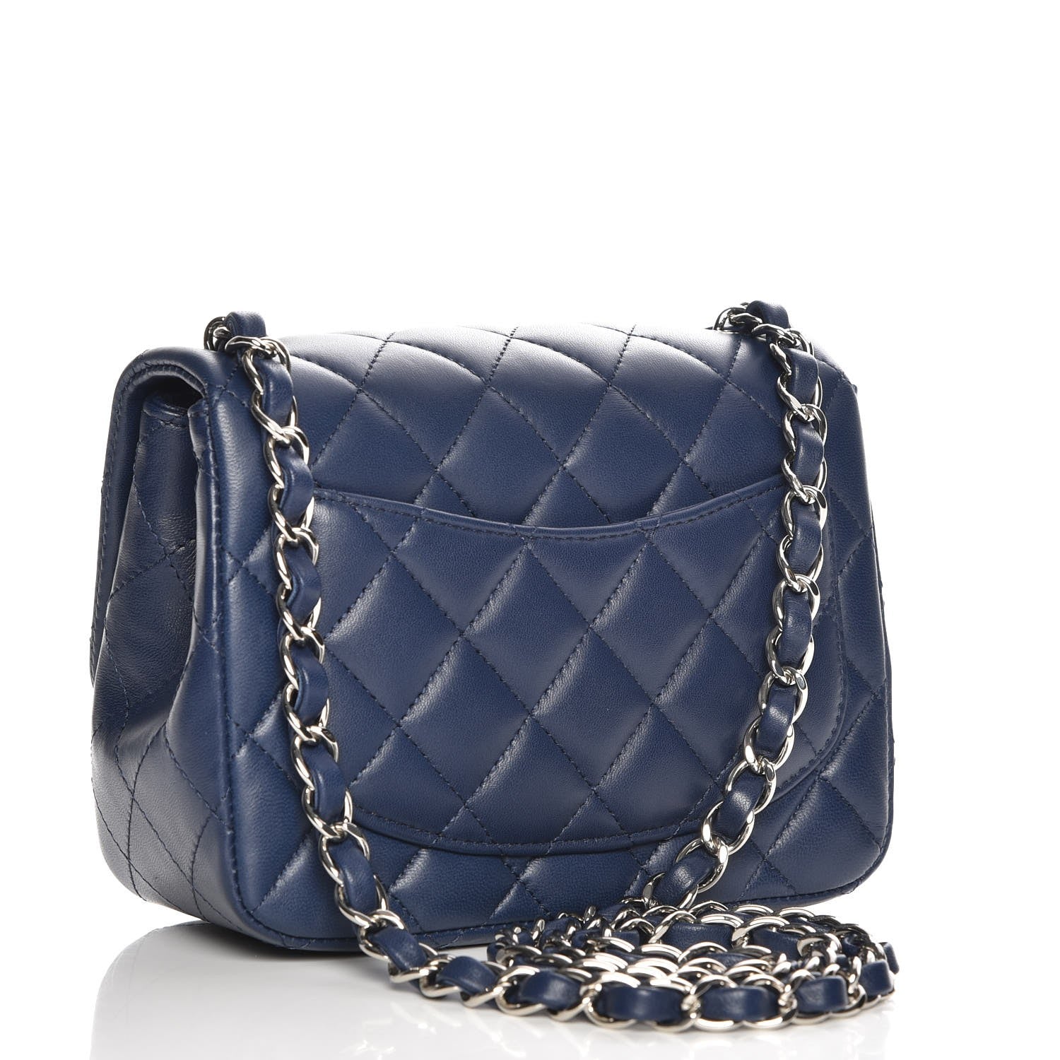 Chanel Lambskin Quilted Mini Square Flap Navy 3 of 8