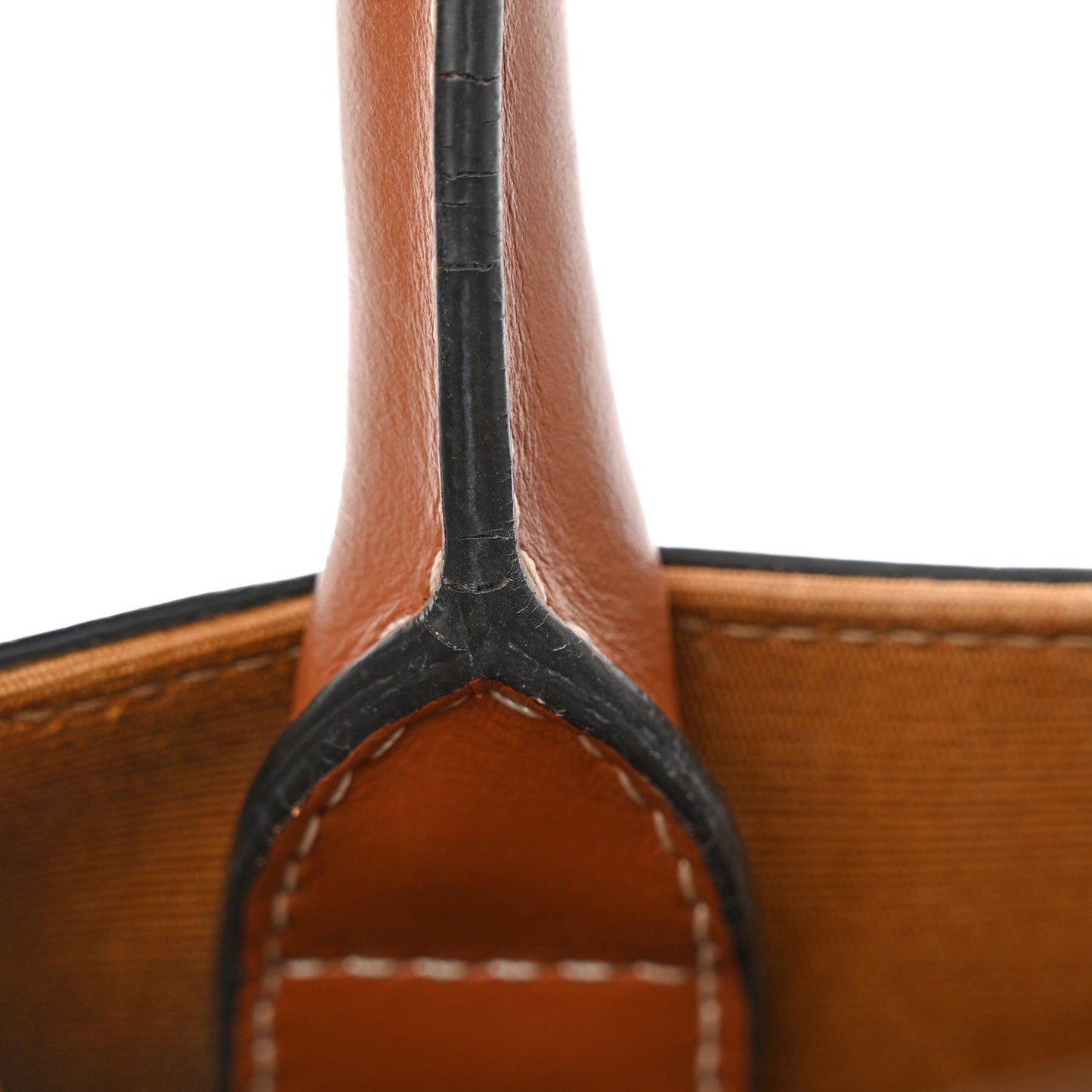Triomphe Canvas Calfskin Mini Vertical Cabas Tan