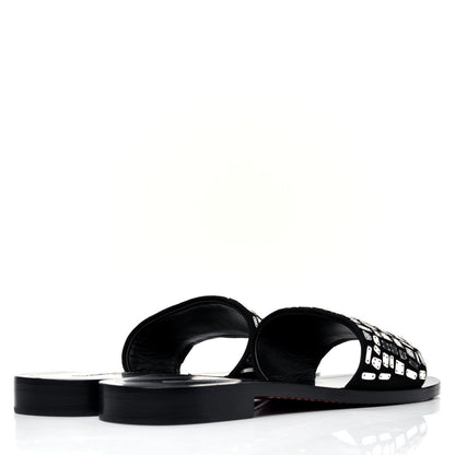 Christian Dior Embroidered Mirror Club Sandal 38 Black Silver 3 of 11