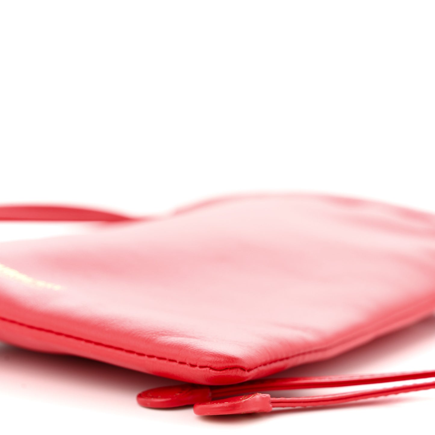 Calfskin Small Drawcord Pouch Red