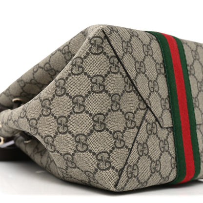 Gucci GG Supreme Monogram Web Small Ophidia Top Handle Bucket Bag Brown 9 of 10