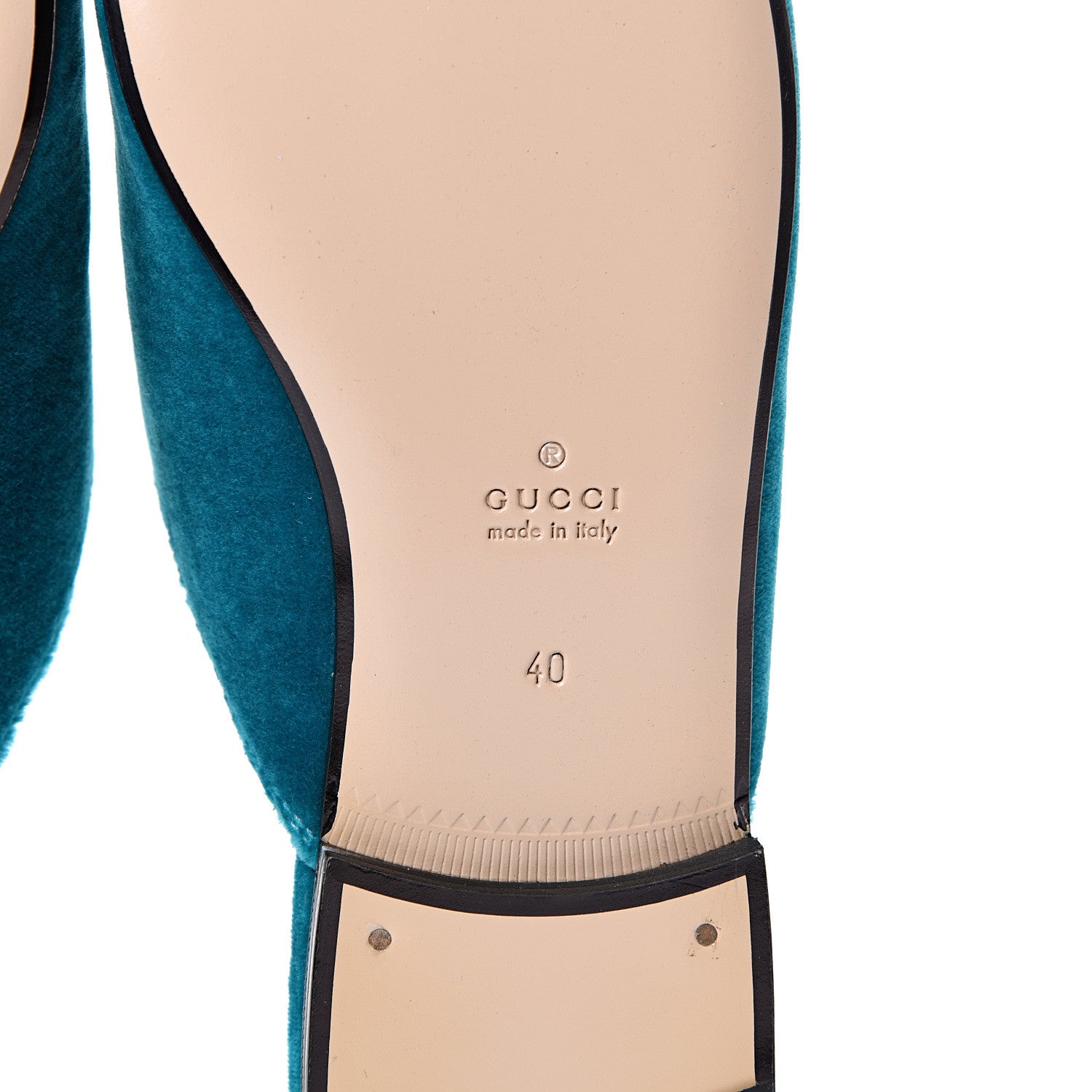 Gucci Velvet Floral Embroidered Womens Princetown Slippers 40 Pavone 6 of 11