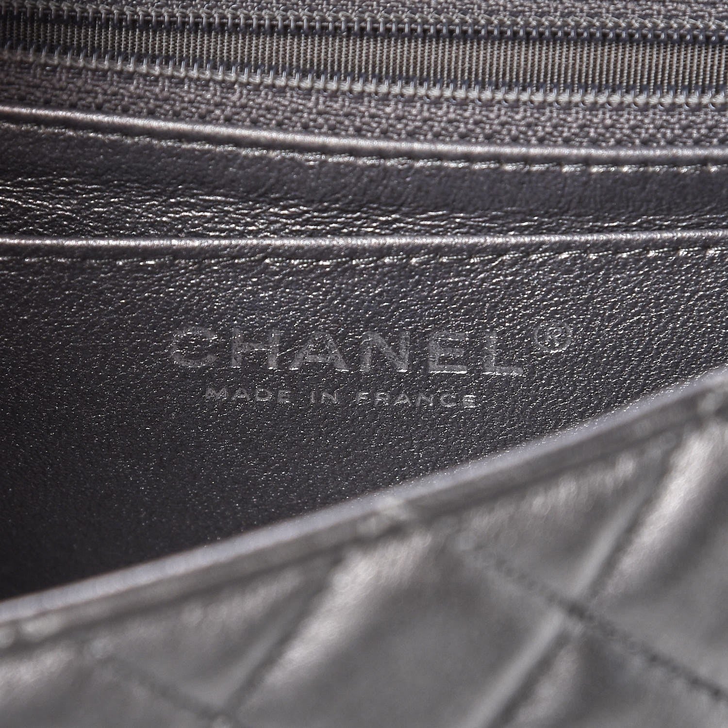 Chanel Metallic Lambskin Quilted Mini Rectangular Flap Dark Grey 6 of 11